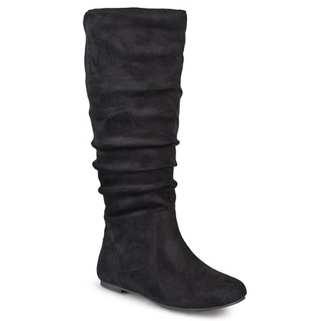Journee Collection Womens Rebecca Wide Calf Slouch Boots, 8 Medium, Black