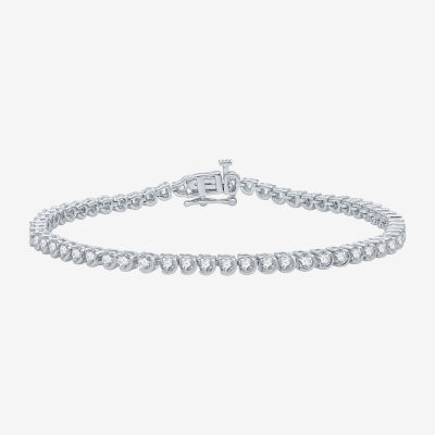 (Si1-Si2/G) Womens 3 CT. T.W. Lab Grown White Diamond Sterling Silver 7.5 Inch Tennis Bracelet