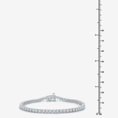 (Si1-Si2/G) Womens 3 CT. T.W. Lab Grown White Diamond Sterling Silver 7.5 Inch Tennis Bracelet