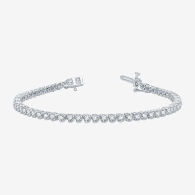 (Si1-Si2/G) Womens 3 CT. T.W. Lab Grown White Diamond Sterling Silver 7.5 Inch Tennis Bracelet