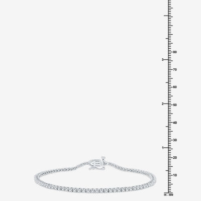(G / Si1-Si2) Womens 1 CT. T.W. Lab Grown White Diamond Sterling Silver 7.5 Inch Tennis Bracelet