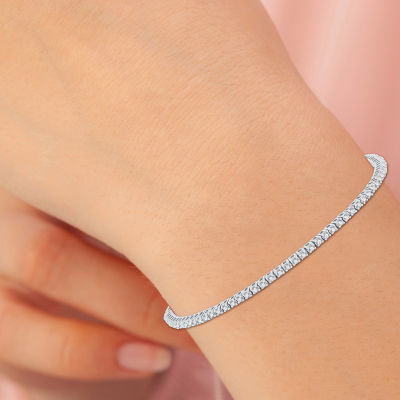 (G / Si1-Si2) Womens 1 CT. T.W. Lab Grown White Diamond Sterling Silver 7.5 Inch Tennis Bracelet