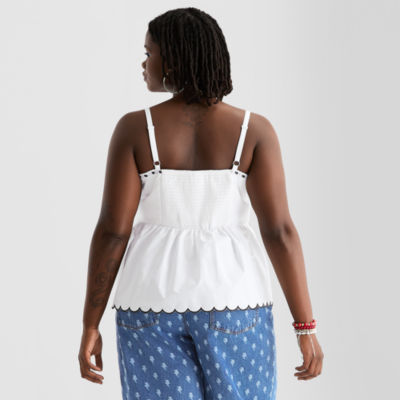 Joaquina for JCPenney Womens-Juniors Plus Square Neck Tank Top