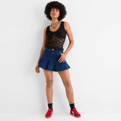 Joaquina for JCPenney Womens Juniors Low Rise Pleated Skirt