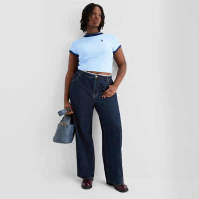 Joaquina for JCPenney Womens Juniors Plus Low Rise Jean