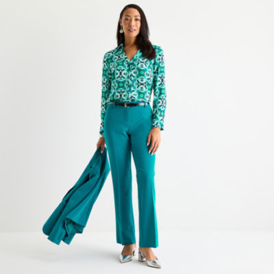 Liz Claiborne Womens Vent Long Sleeve Regular Fit Button-Down Shirt