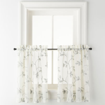 Regal Home Meadow Embroidered 2-pc. Rod Pocket Window Tier