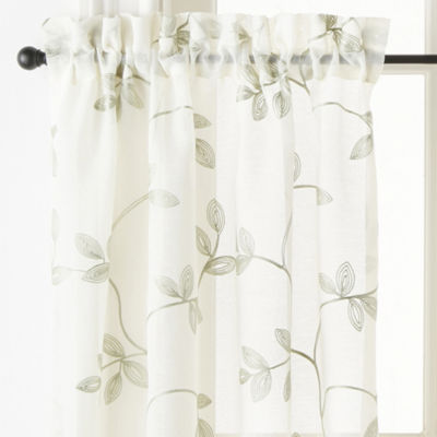 Regal Home Meadow Embroidered 2-pc. Rod Pocket Window Tier