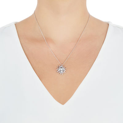 FashionJunkie4Life Sterling Silver Sun And Star Necklaces - 18 Inch Chain Women's Jewelry