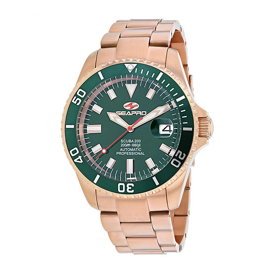 Sea-Pro Mens Automatic Rose Goldtone Stainless Steel Bracelet Watch Sp4323