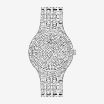 Bulova Phantom Crystal Womens Crystal Accent Silver Tone Stainless Steel Bracelet Watch 96a226