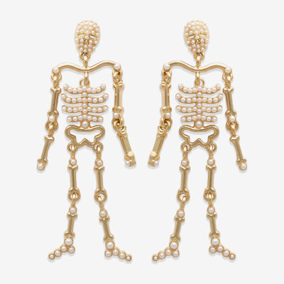Bijoux Bar Halloween Skeleton Drop Earrings