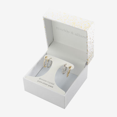 Sparkle Allure Hoop 2 Pair Crystal Earring Set