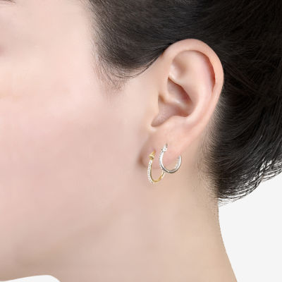 Sparkle Allure Hoop 2 Pair Crystal Earring Set