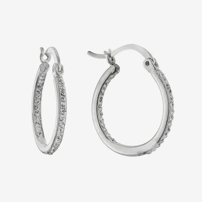 Sparkle Allure Womens Crystal 20mm Hoop Earrings
