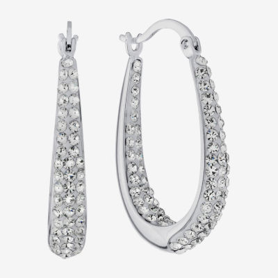 Sparkle Allure Womens Crystal 28mm Hoop Earrings