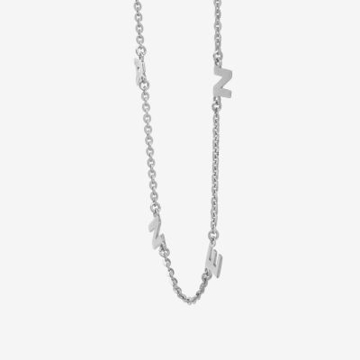 Womens Sterling Silver 18 Inch Name Necklace