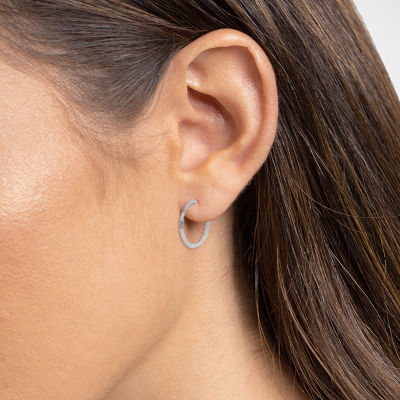 Silver Reflections Diamond Cut Womens 30mm Hoop Earrings