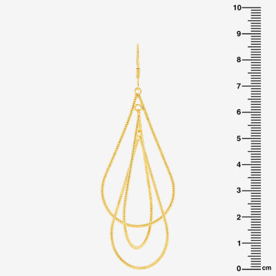 Silver Reflections Orbital Womens 14K Gold Over Brass Drop Earrings