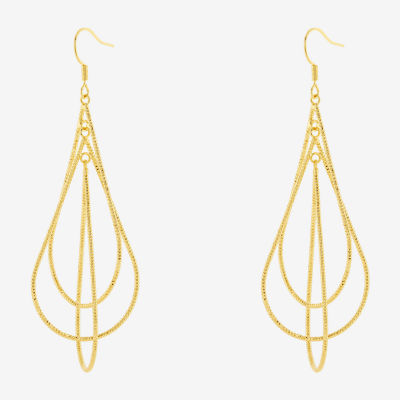 Silver Reflections Orbital 14K Gold Over Brass Drop Earrings