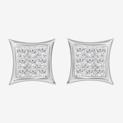 Diamond Accent Natural White Diamond Sterling Silver 5.3mm Stud Earrings