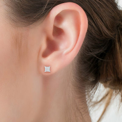 Diamond Accent Natural White Diamond Sterling Silver 5.3mm Stud Earrings