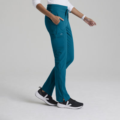 Barco One Bop597 Uplift 5-Pocket Mid-Rise Tapered Leg Womens Moisture Wicking Scrub Pants