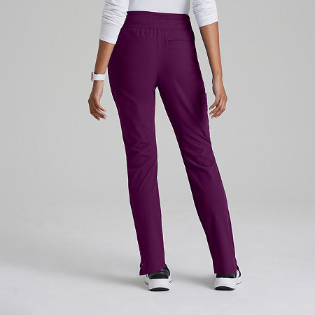 Barco One Bop597 Uplift 5-Pocket Mid-Rise Tapered Leg Womens Plus Tall Moisture Wicking Scrub Pants, X-small Tall, Purple