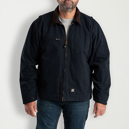 Berne Highland Washed Gasoline Mens Big And Tall Heavyweight Work Jacket, Large Tall, Blue