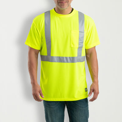 Berne Hi Vis Class 2 Performance Big and Tall Mens High Visibility Short Sleeve Safety Shirt