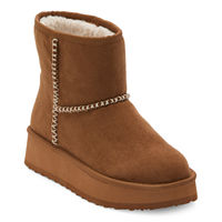 Arizona Jean Co Womens Runyon Platform Flat Heel Winter Boots, 11 Medium, Brown