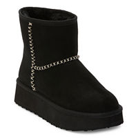 Arizona Jean Co Womens Runyon Platform Flat Heel Winter Boots, 7 Medium, Black