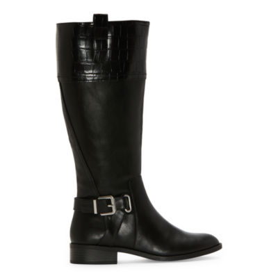 St. John's Bay Womens Roslyn Wide Calf Flat Heel Riding Boots