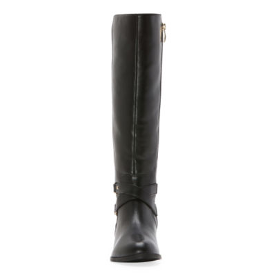 Liz Claiborne Womens Tarla Wide Calf Flat Heel Riding Boots