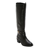 Liz Claiborne Womens Deering Flat Heel Riding Boots Color Black JCPenney