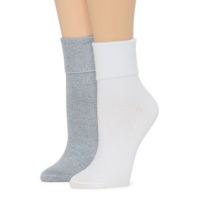 Arizona Waffle 2 Pair Turncuff Socks Womens