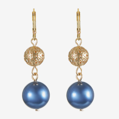 Monet Jewelry Double Simulated Pearl Round Drop Earrings