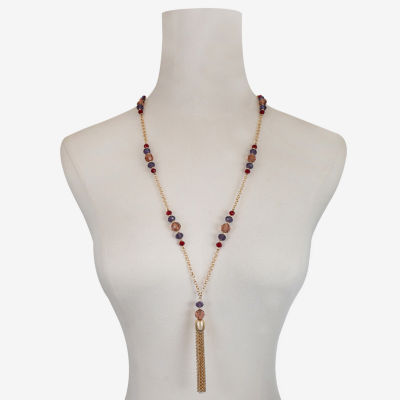 Liz Claiborne Beaded Womens Zinc Pendant Necklaces