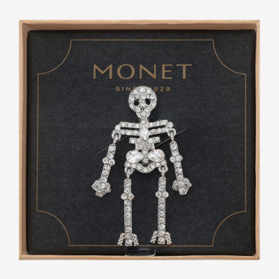 Monet Jewelry Skeleton Glass Pin