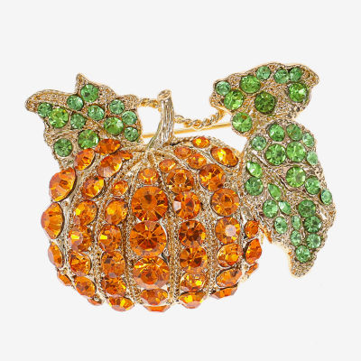 Monet Jewelry Pumpkin Glass Pin