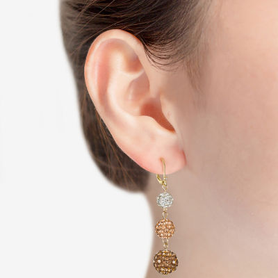 Monet Jewelry Linear Glass Round Drop Earrings