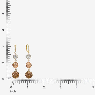 Monet Jewelry Linear Glass Round Drop Earrings