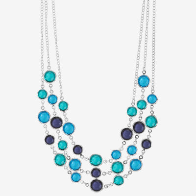 Liz Claiborne Beaded Layered Gold Tone Strand Necklace