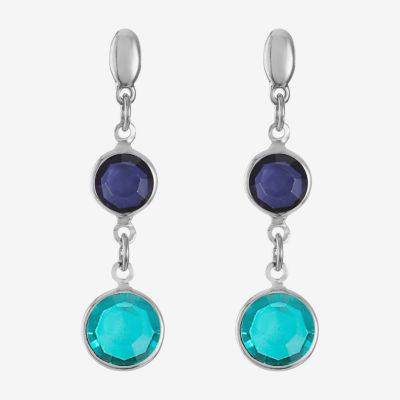 Liz Claiborne Beaded Double Round Drop Earrings