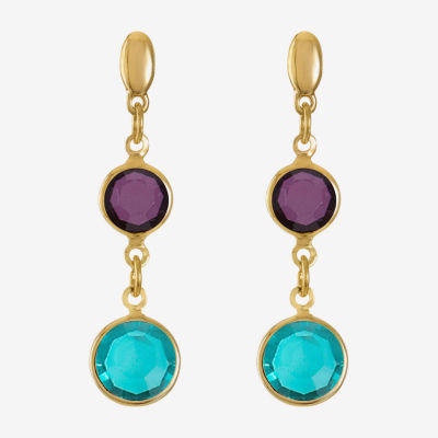 Liz Claiborne Beaded Double Womens Round Hypoallergenic Drop Earrings