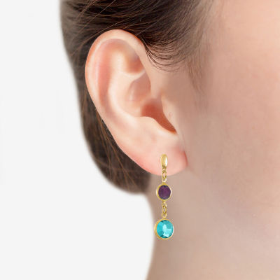 Liz Claiborne Beaded Double Womens Round Hypoallergenic Drop Earrings