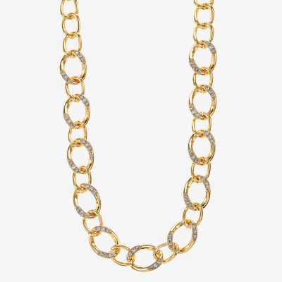 Liz Claiborne Glass Inch Curb Link Necklace