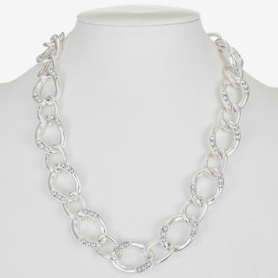 Liz Claiborne Glass Inch Curb Link Necklace