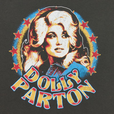 Juniors Dolly Parton Oversized Tee Womens Crew Neck Short Sleeve Graphic T-Shirt