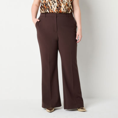 Worthington Plus Womens Wide Leg Trouser